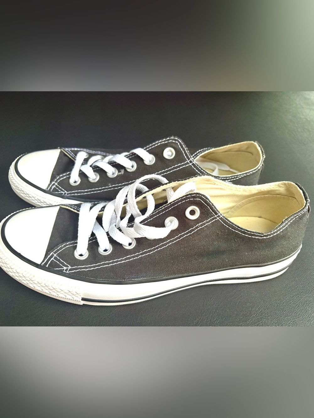 Converse Gray Canvas Low-Top Sneakers with White Accents